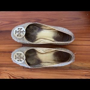 Tory Burch Ballet Flats 7.5 Tweed Weave